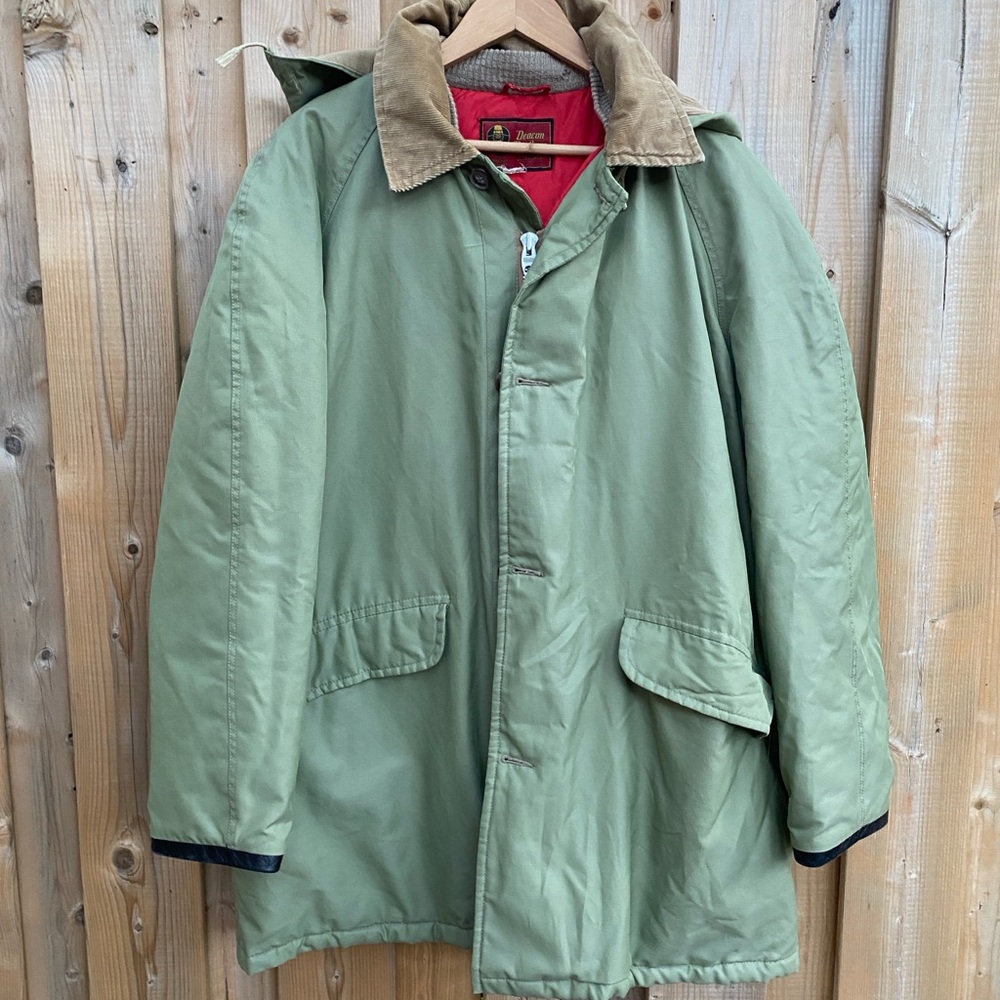 Vintage Deacon Brother’s Green Jacket with Tan Collar with down filling